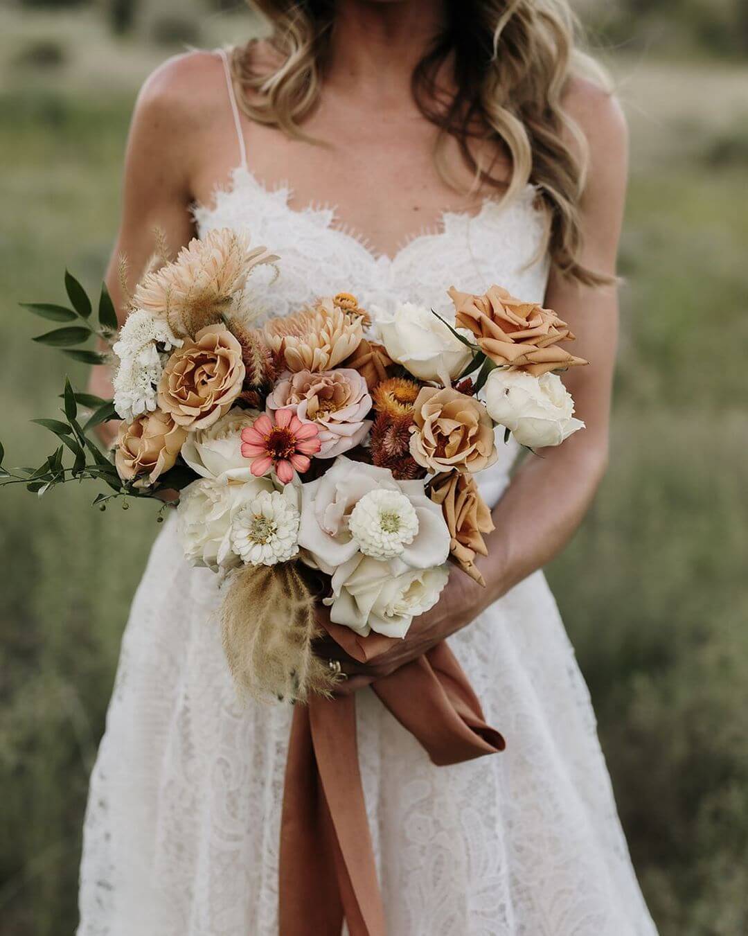A Boho Style Wedding Bouquet
