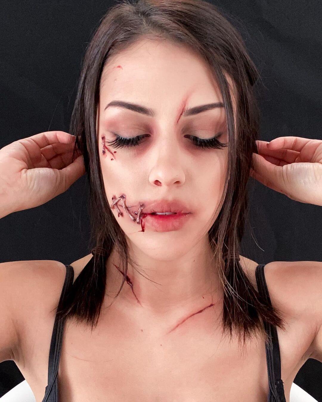 Women's Halloween Makeup Be the human version of the word stitches!