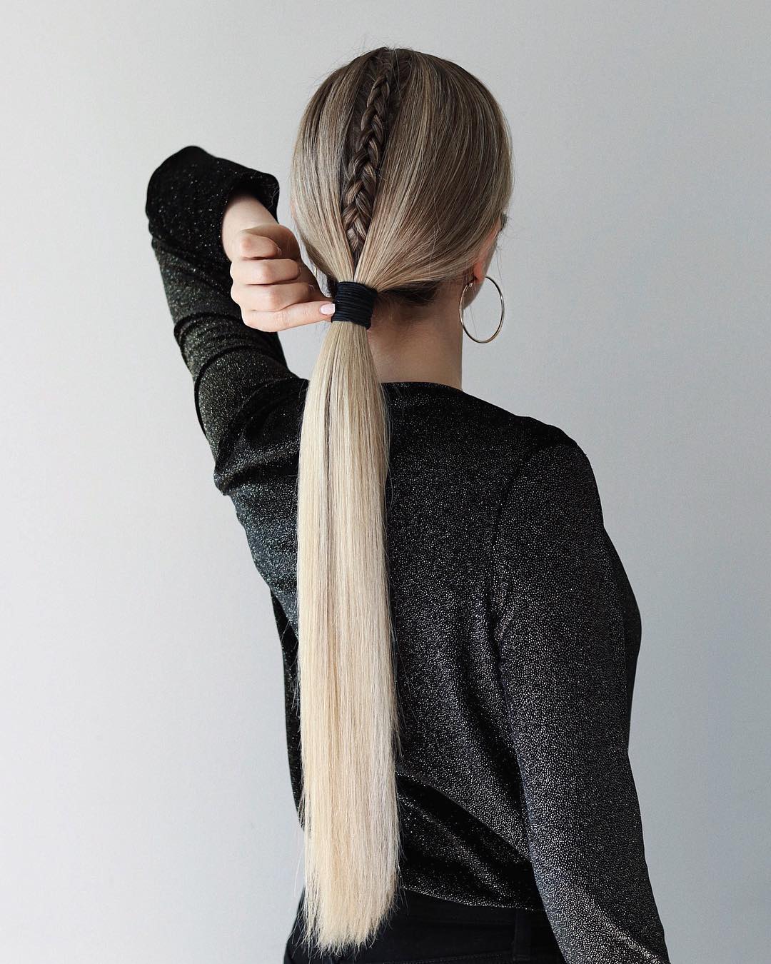 The Middle Braid Ponytail