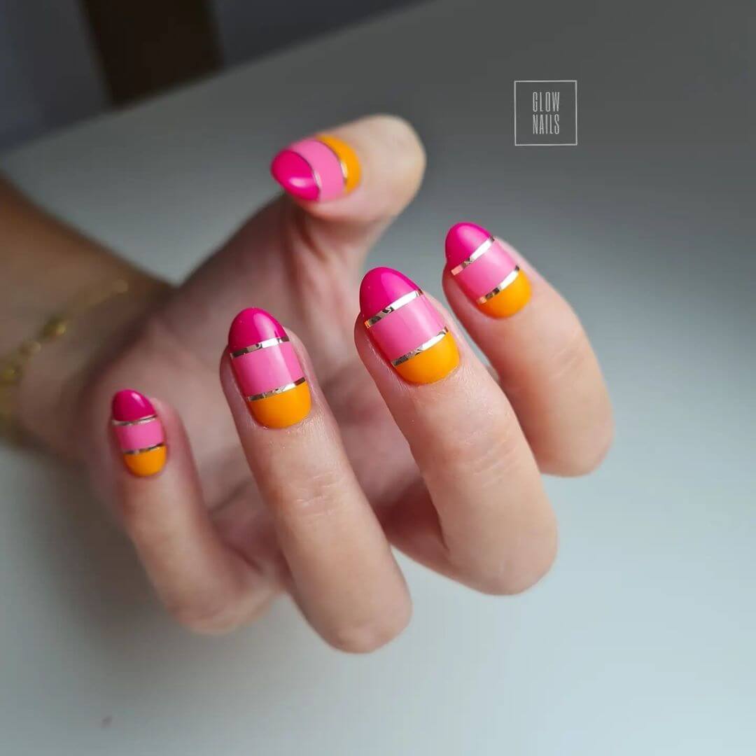 Orange Nail Art Designs Pink Theme Orange Nail Art Design