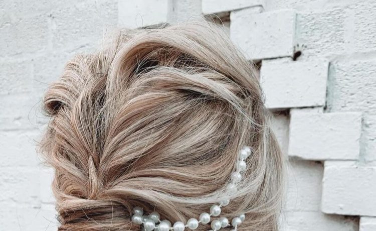 Pearl Embellished Bridal Hairstyle - Voluminous Bridal Hairs