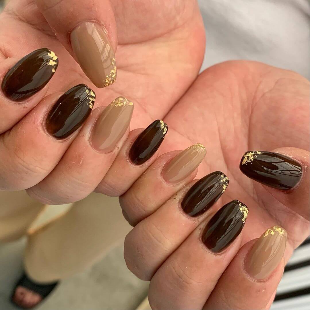 Brown Nail Art Designs Brown And Beige Nails