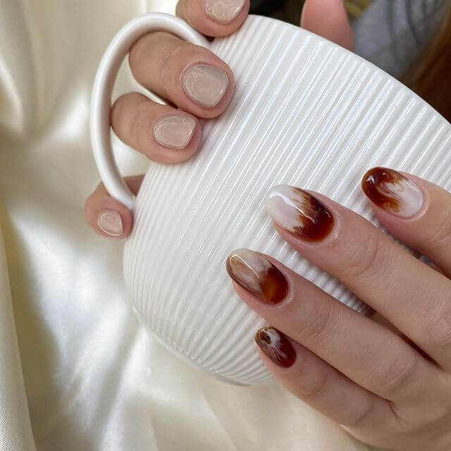 Milk Tea Nail Art Design