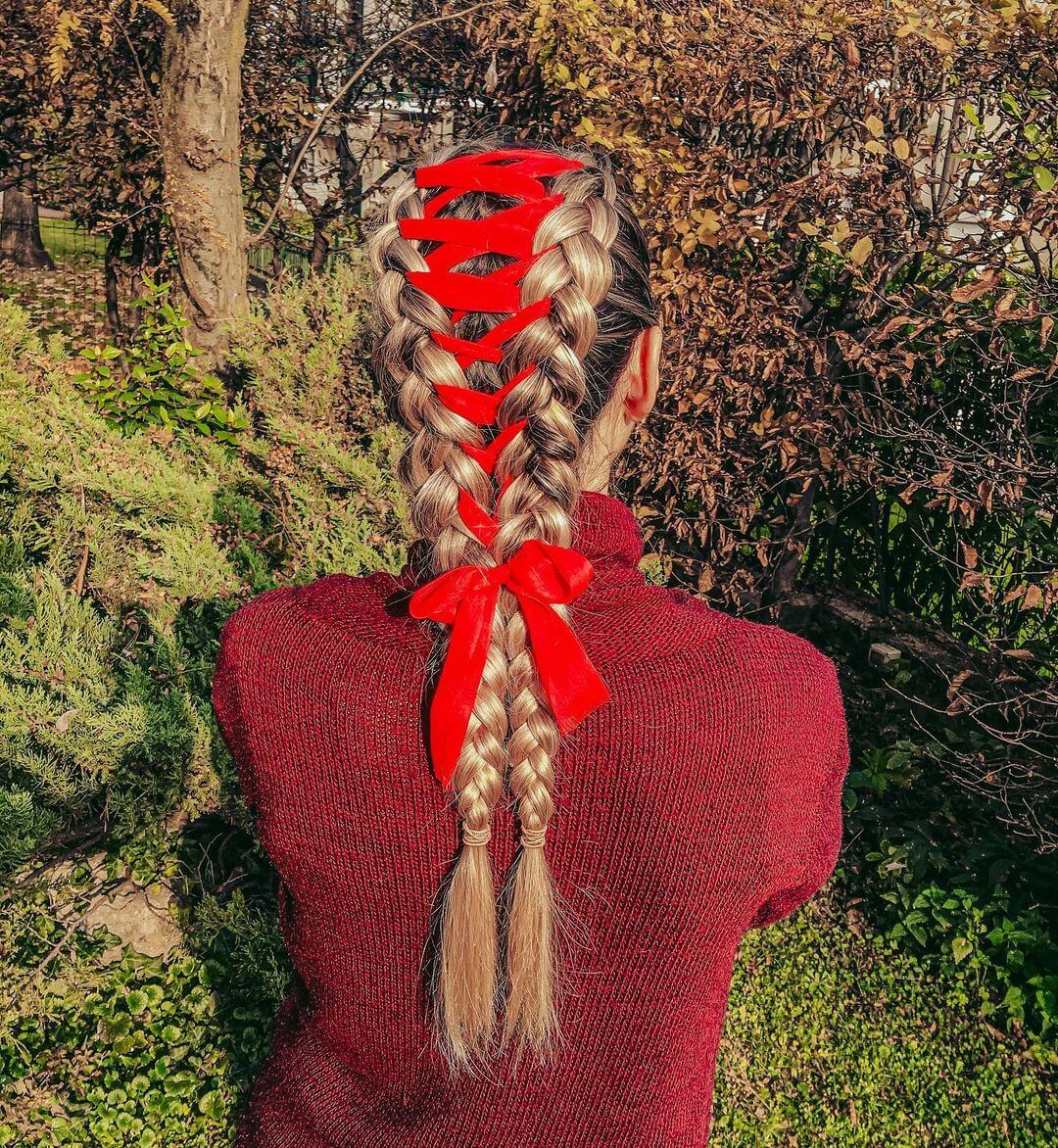 Christmas Hairstyles For Children Red Cross Bow