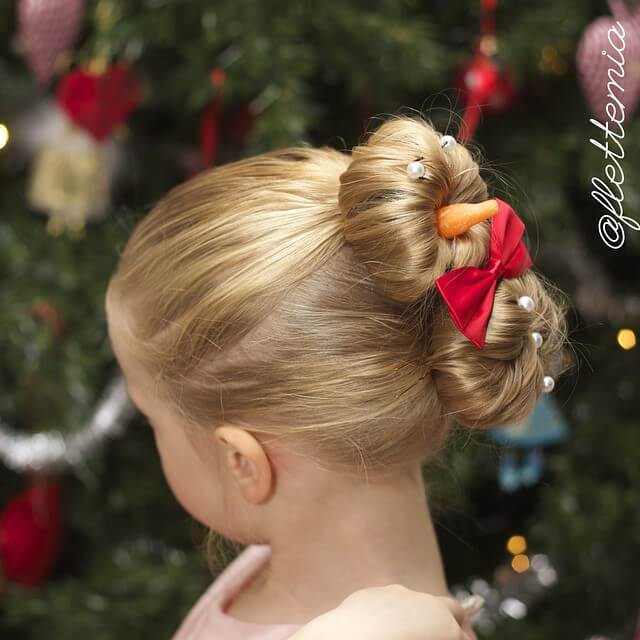 Christmas Hairstyles For Children The Snowman Bun