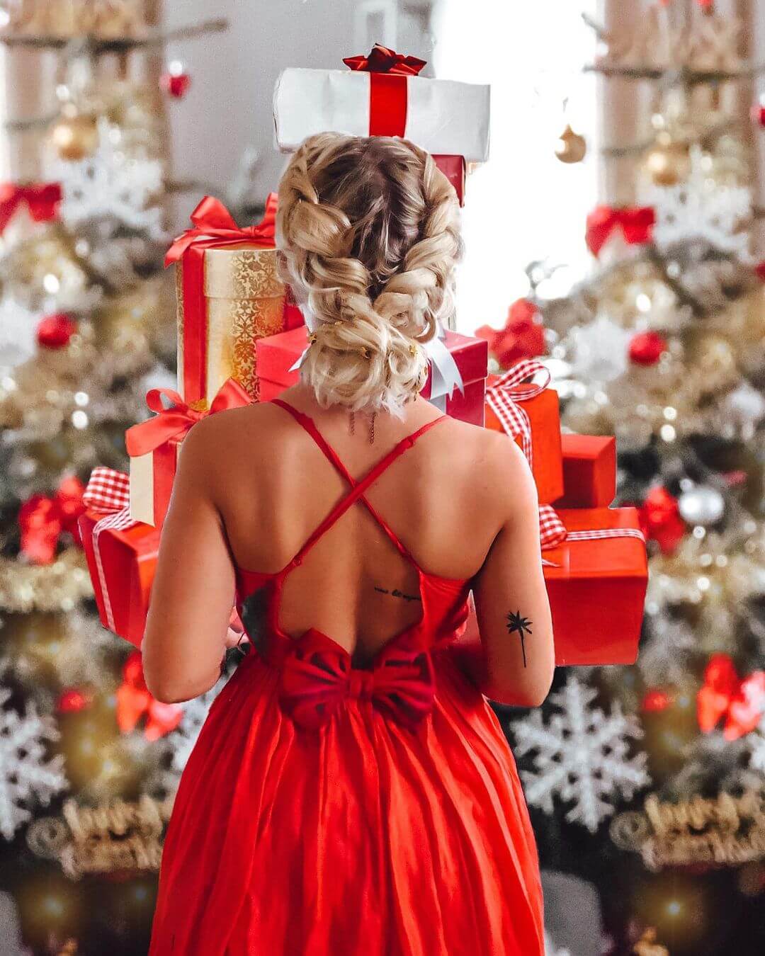 Christmas Hairstyles For Girls Two Dutch braided bunch
