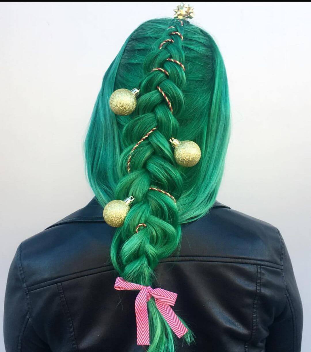 Christmas Hairstyles For Girls Green Christmas tree braid
