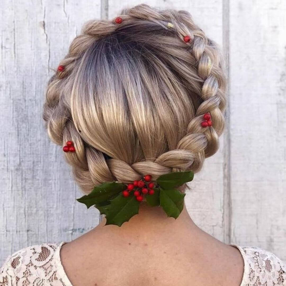 Cherry with leaves braids