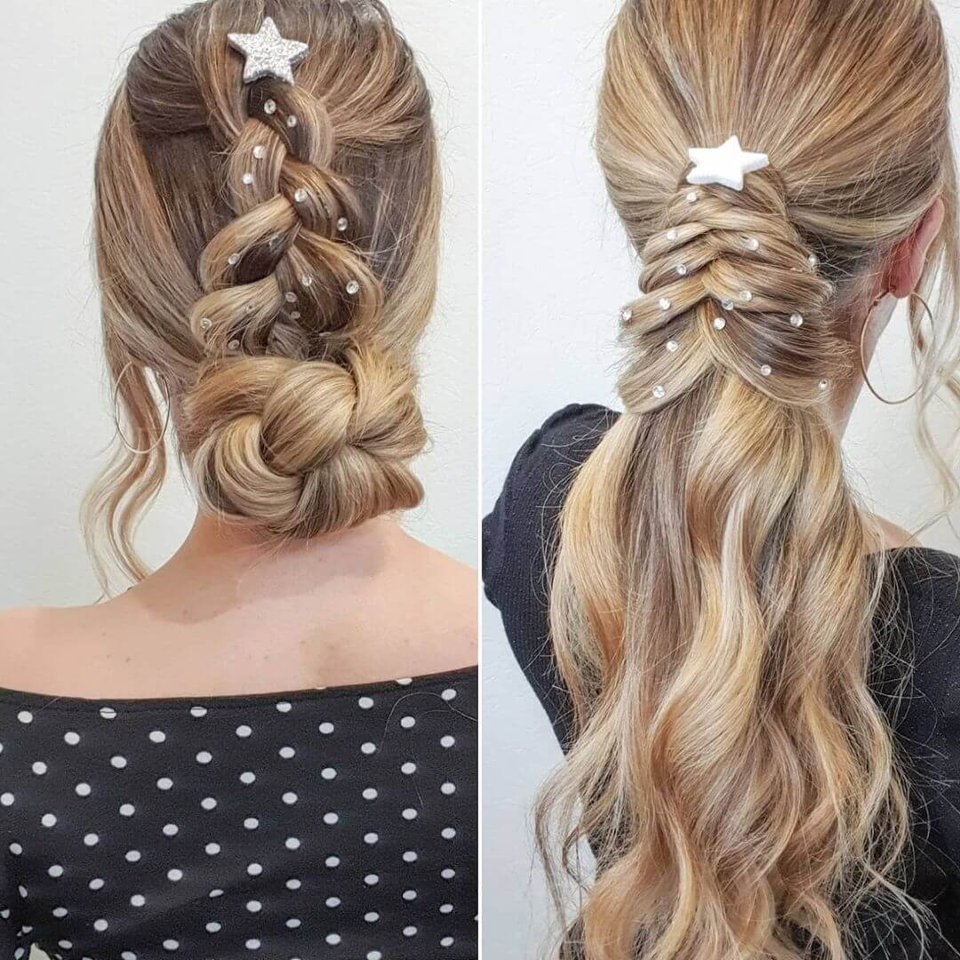 Christmas Hairstyle Ideas With Star Clips
