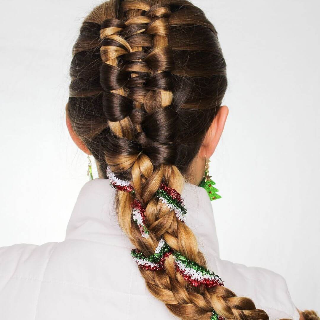 Christmas Hairstyles For Girls A Complex Braid For Long Hairs