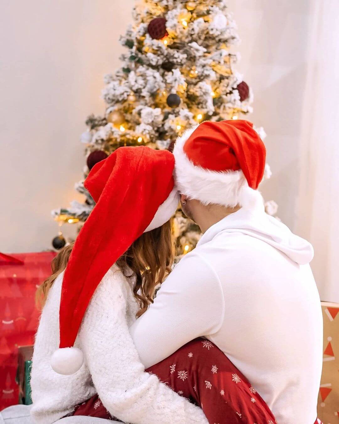Gazing At Christmas Tree - Warm Hug