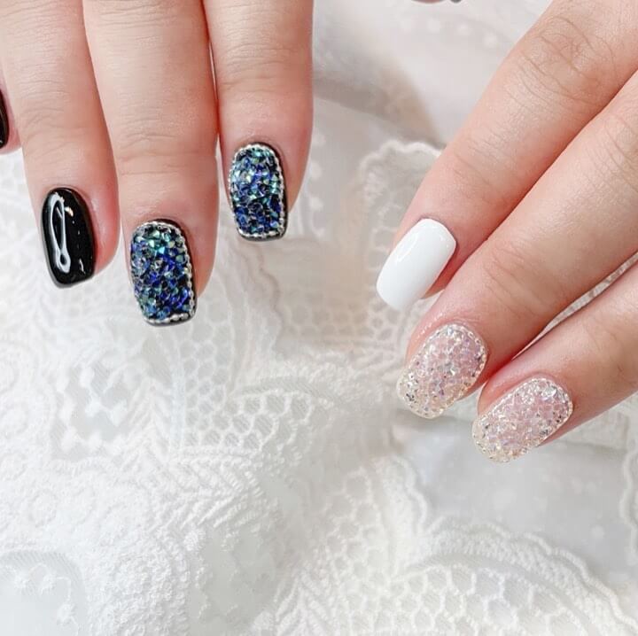 Crystal Nail Art Designs Match crystal nail art with different colours