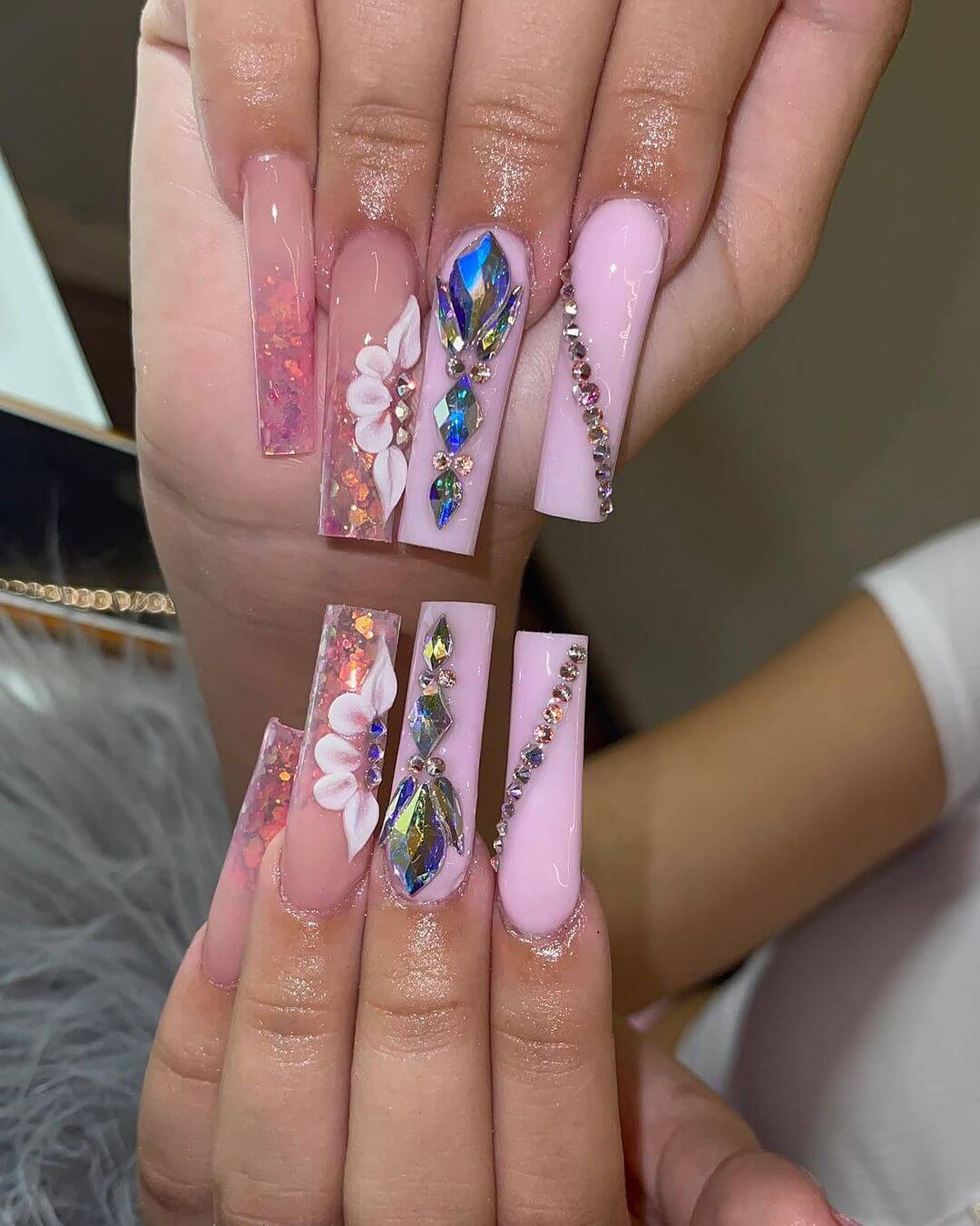 Crystal Nail Art Designs crystal nail art and floral designs are wow!