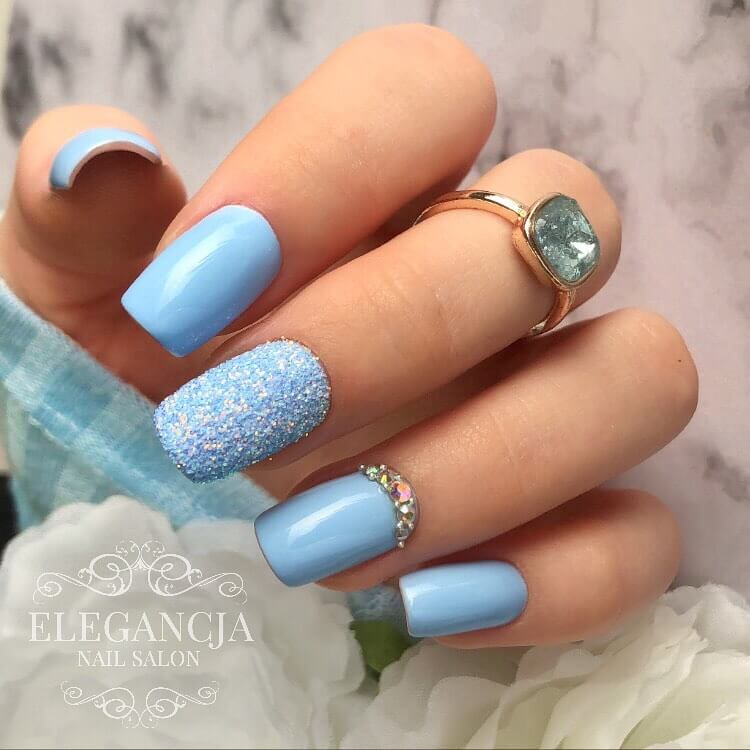 Crystal Nail Art Designs Ice blue colour is at the next level!