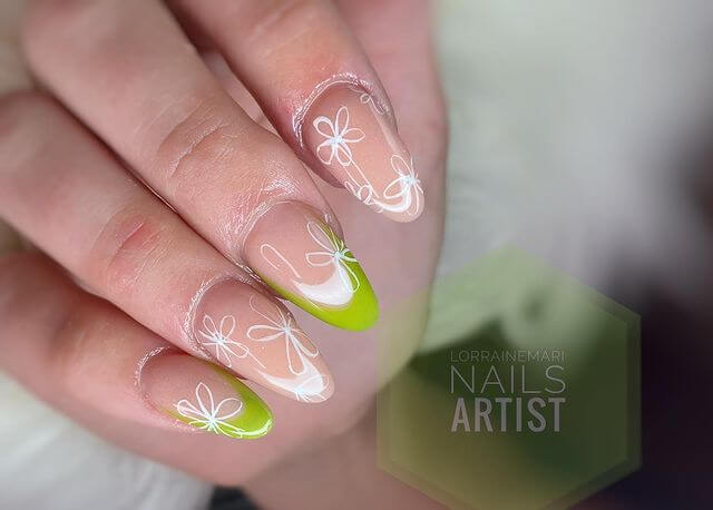 Daisy Nail Art Designs Glossy Nail Art with Daisies