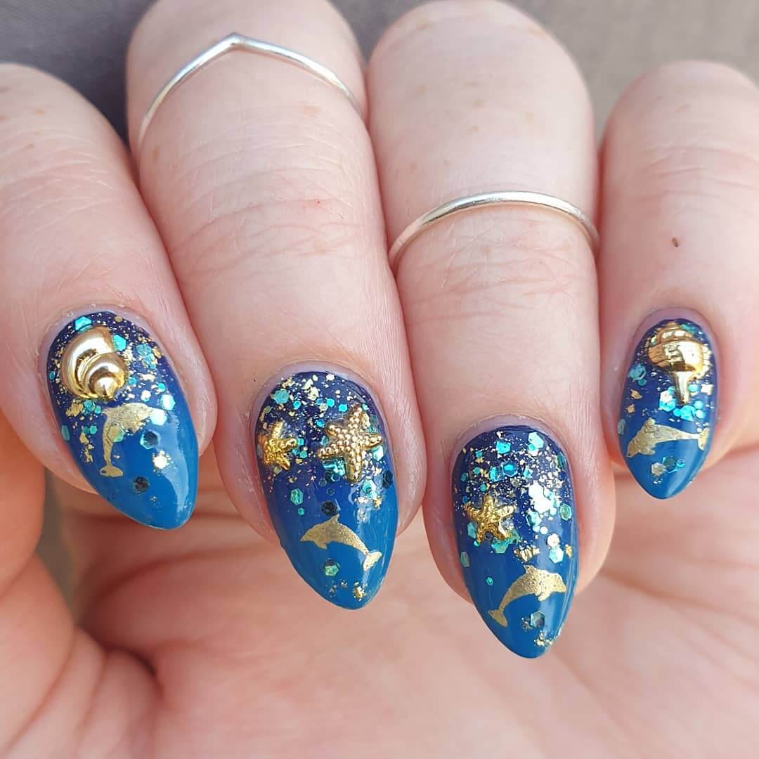 Golden Dolphin Nails  - Glam Nails