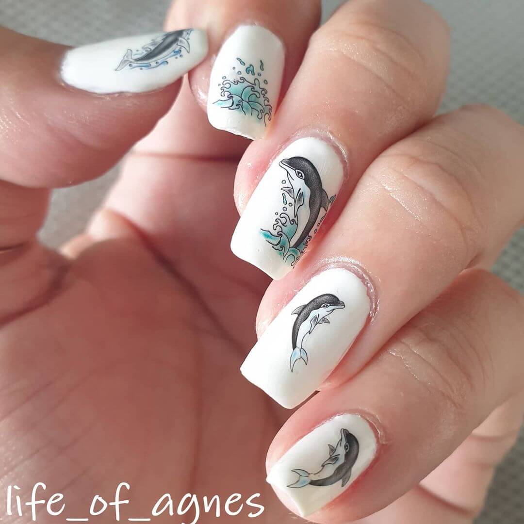 Alluring And Serene Dolphin Nails