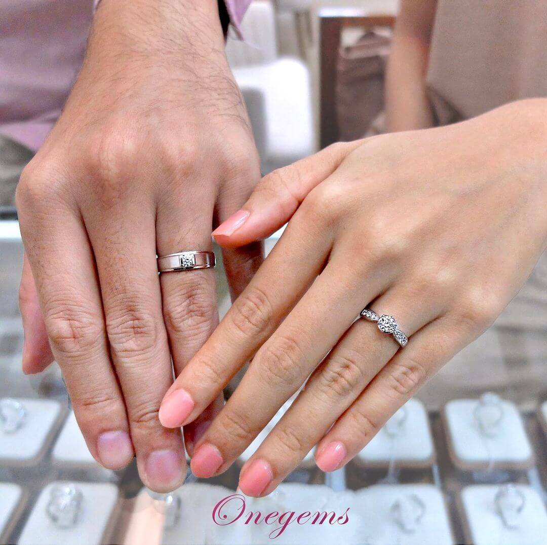 Diamond Embellished Platinum Engagement Rings