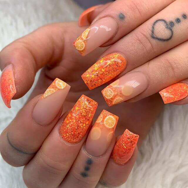Orange Nail Art Design - Orange Blast
