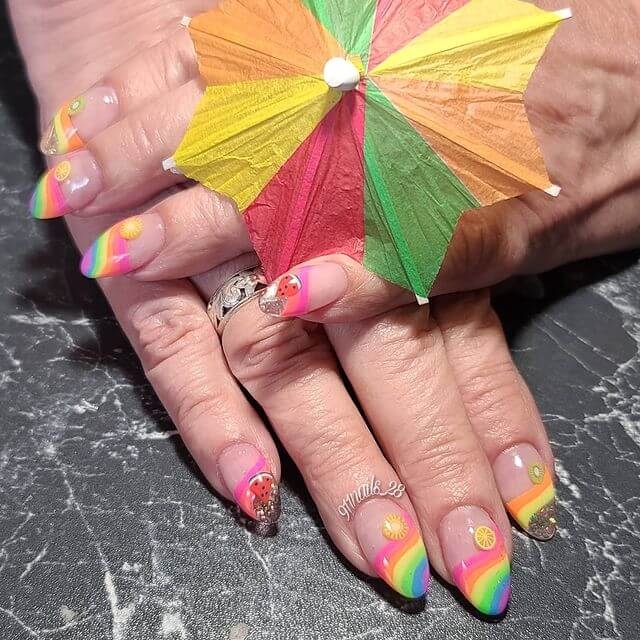 Fimo Nail Art Designs Rainbow Fimo Nails For Summers
