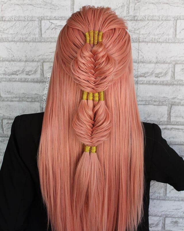 Infinity fishtail braid hairstyle