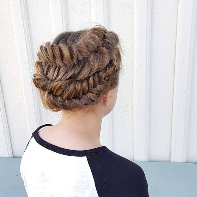 Fishtail updo hairstyle