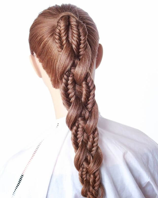 Fistail on normal braid hairstyle