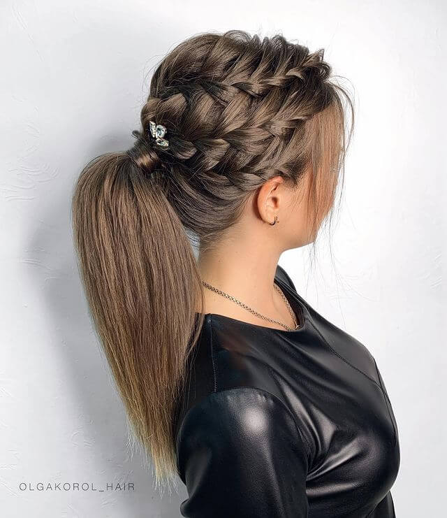 Fishtail Hairstyle Ideas Combination of fishtail braids ponytail hairstyle