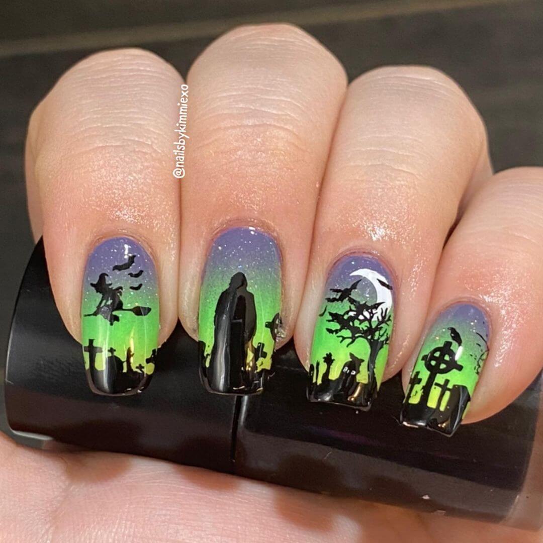 Halloween Nail Art Designs Start creating horrific sceneries as they are haunting