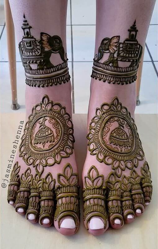 Indian Bridal (Dulhan) Mehndi Designs For Legs Celebrating the Indian-ness