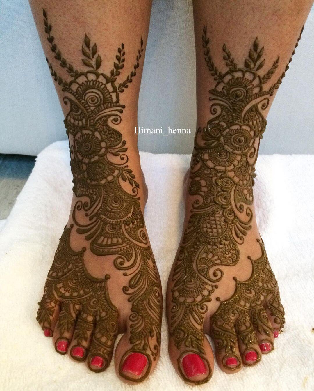 Indian Bridal (Dulhan) Mehndi Designs For Legs THE MINIMAL ARABIAN HENNA