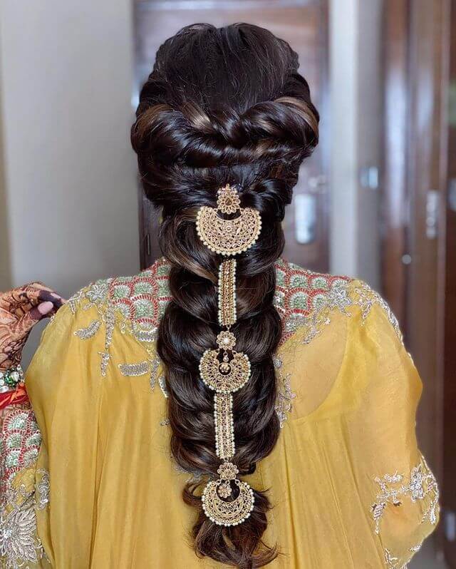 Jada Styles for Bridal Braids Circular pieces with gold chain Jada style