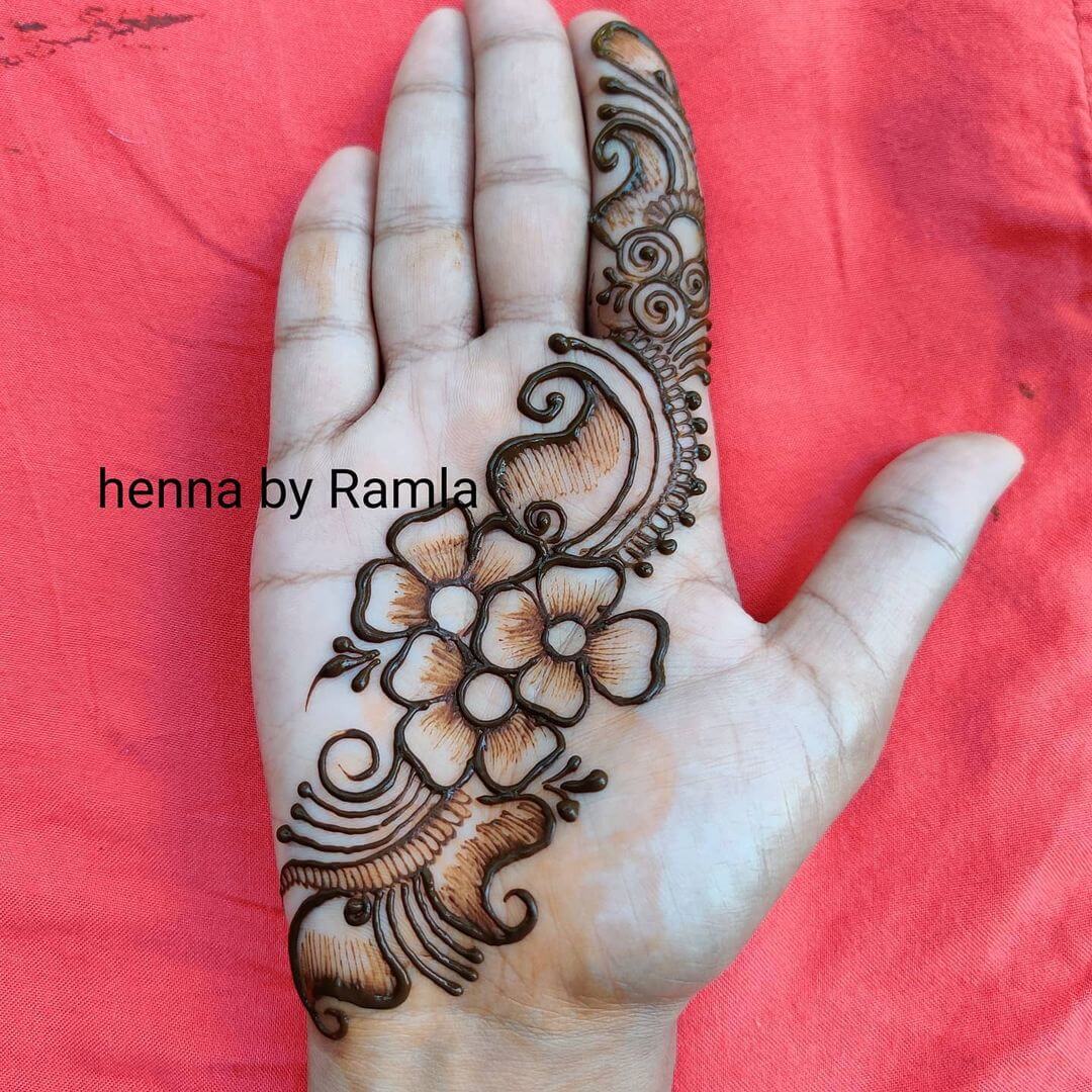 Latest Arabic Mehndi Designs for Palm 2021 Simple Flower Arabic Mehendi Design