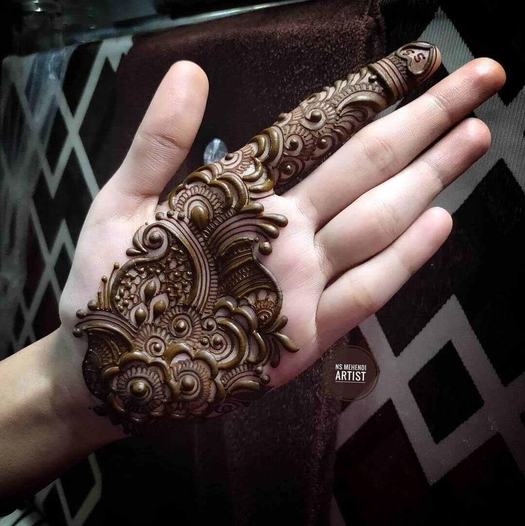 Latest Arabic Mehndi Designs for Palm 2021 Beaded or Dotted Pretty Arabic Design