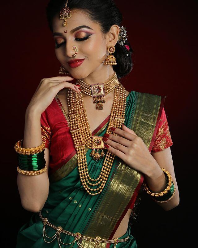 Marathi Bridal Jewellery Designs Layered Jewellery With Mohan Mala