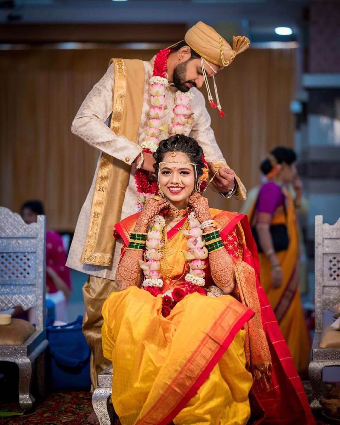 Marathi Couple Portrait Photography Important Rituals