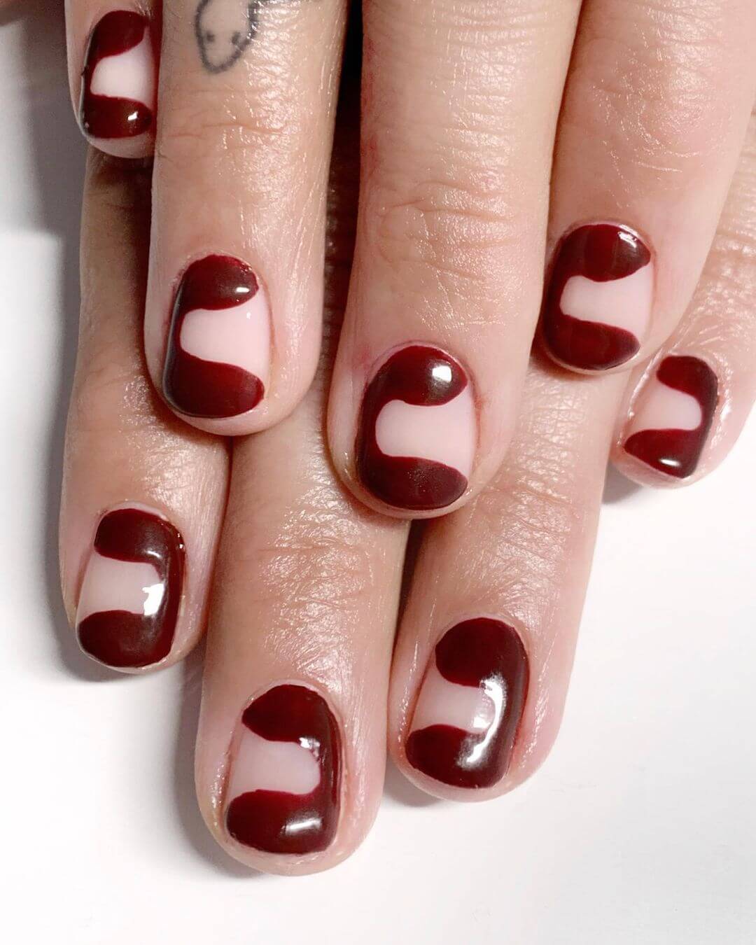 Maroon Nail Art Designs Blood theme maroon nail art design
