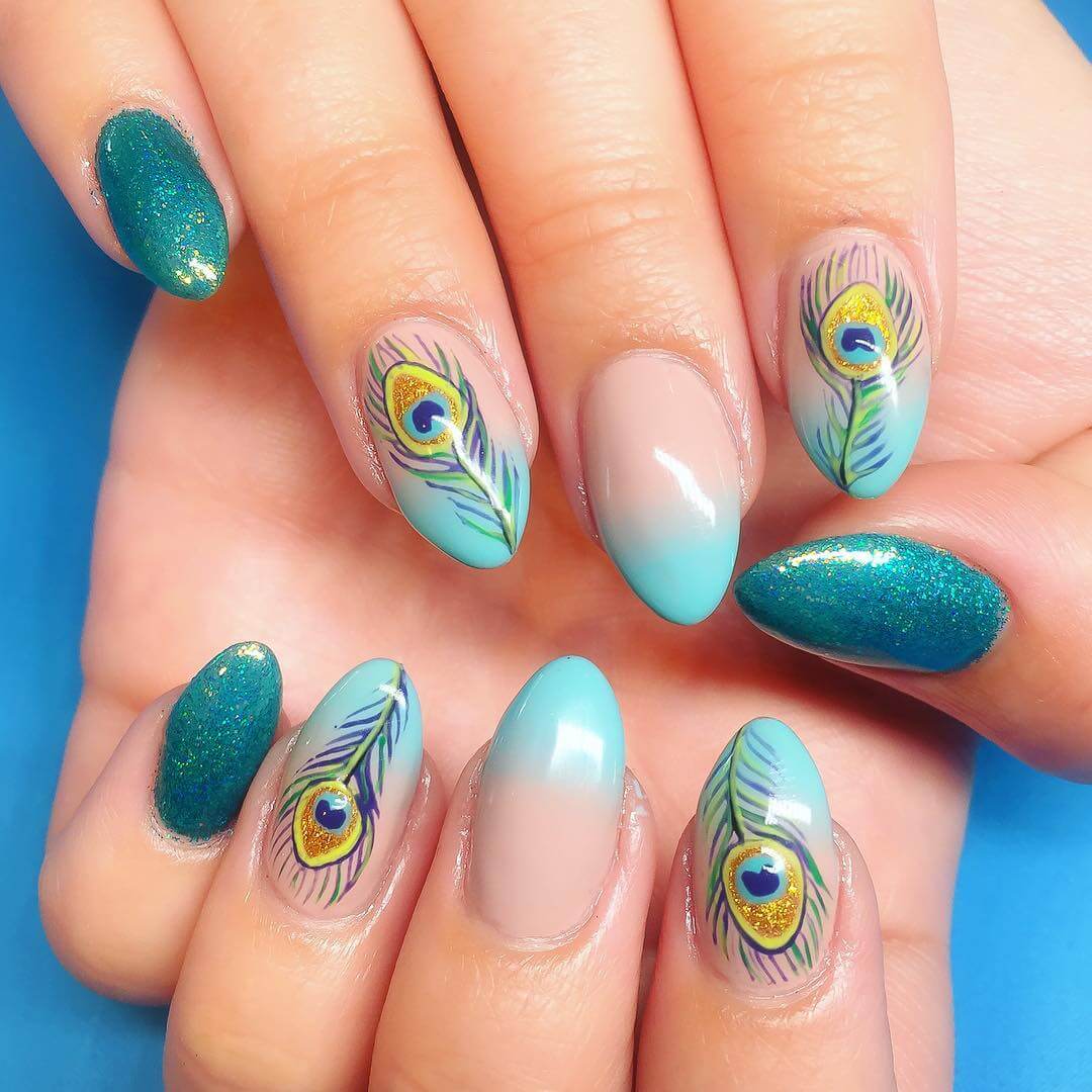 Peacock Nail Art Designs Spring Peacock Feathers