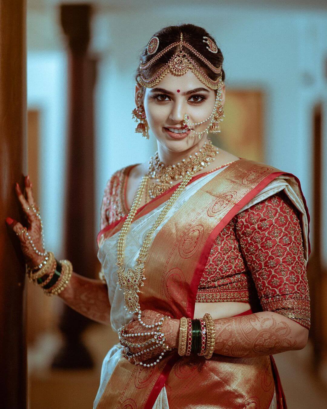 South Indian Bridal JewellryTwo-Step Bridal Jewellery And Bridal Matha Patti