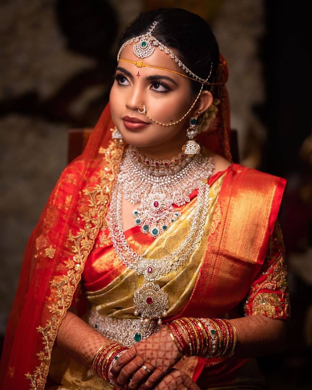 Pretty Diamond Jewellery Look For South Indian Brides