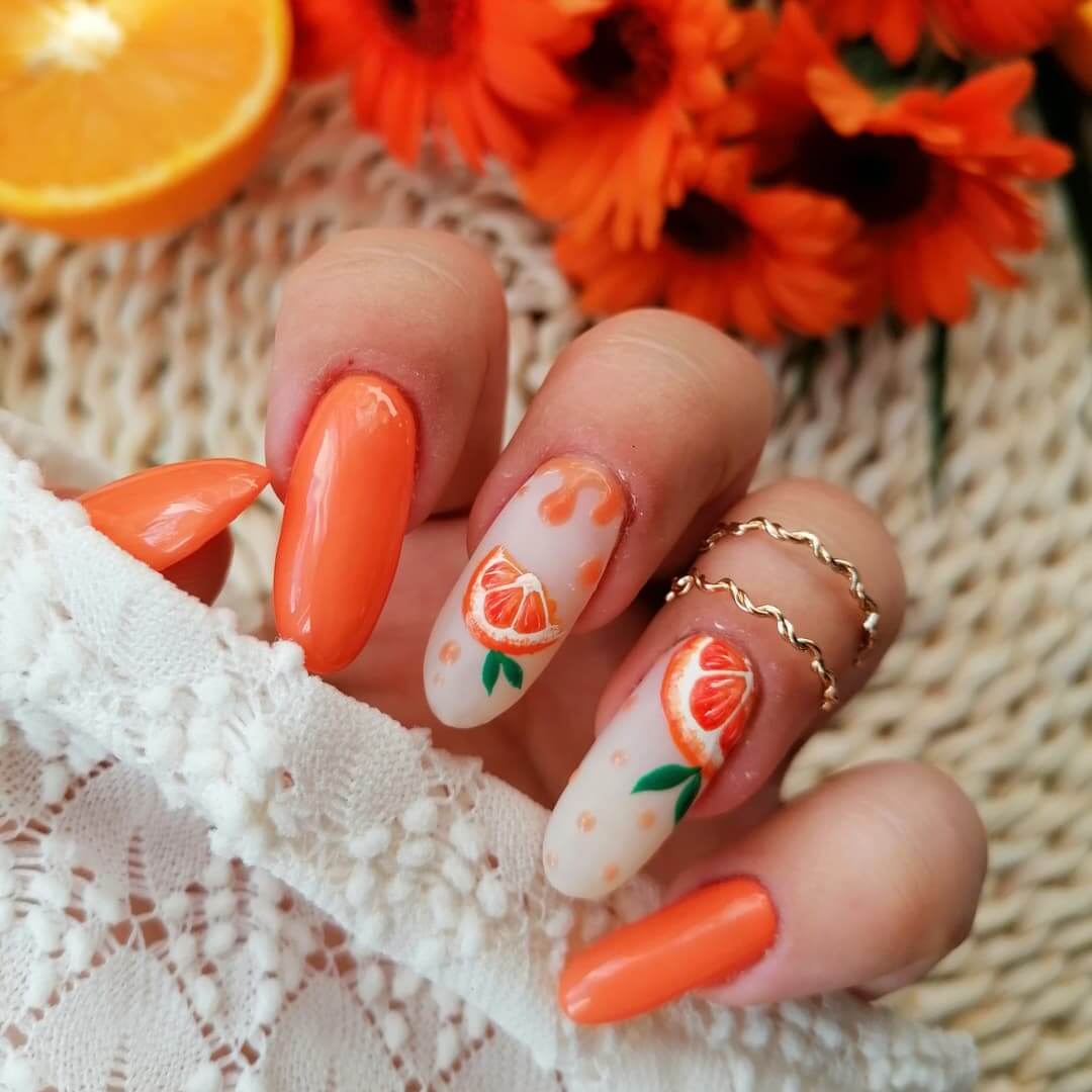 Summer Nail Art Designs A Citrus-y Orange Nail Art