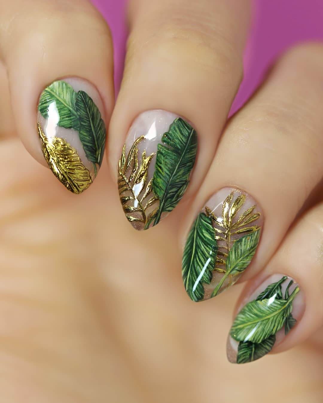 Summer Nail Art Designs Make a whole Tropical Forest on your nails!