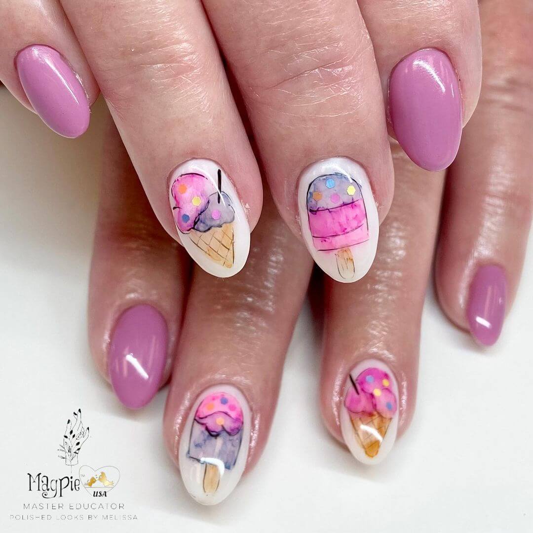 Summer Nail Art Designs ICE-CREAMS (can’t say without screaming!) Inspired Nail Art