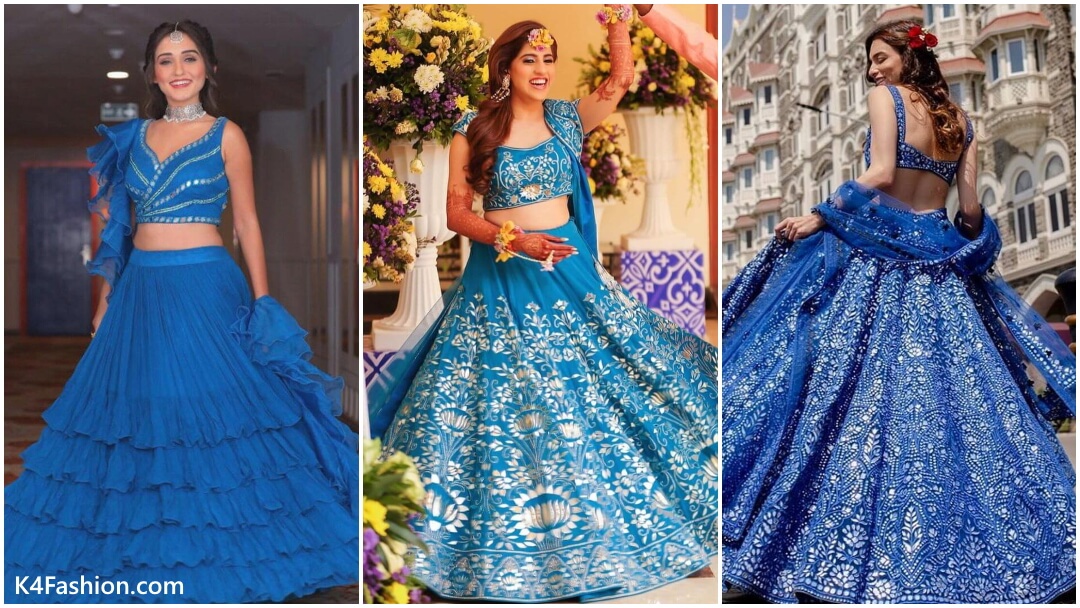 Blue Lehenga Designs for Bride and Bridemaids - K4 Fashion