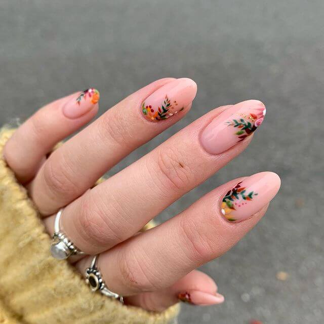 And The Leaves Fall Autumn Nail Art Designs