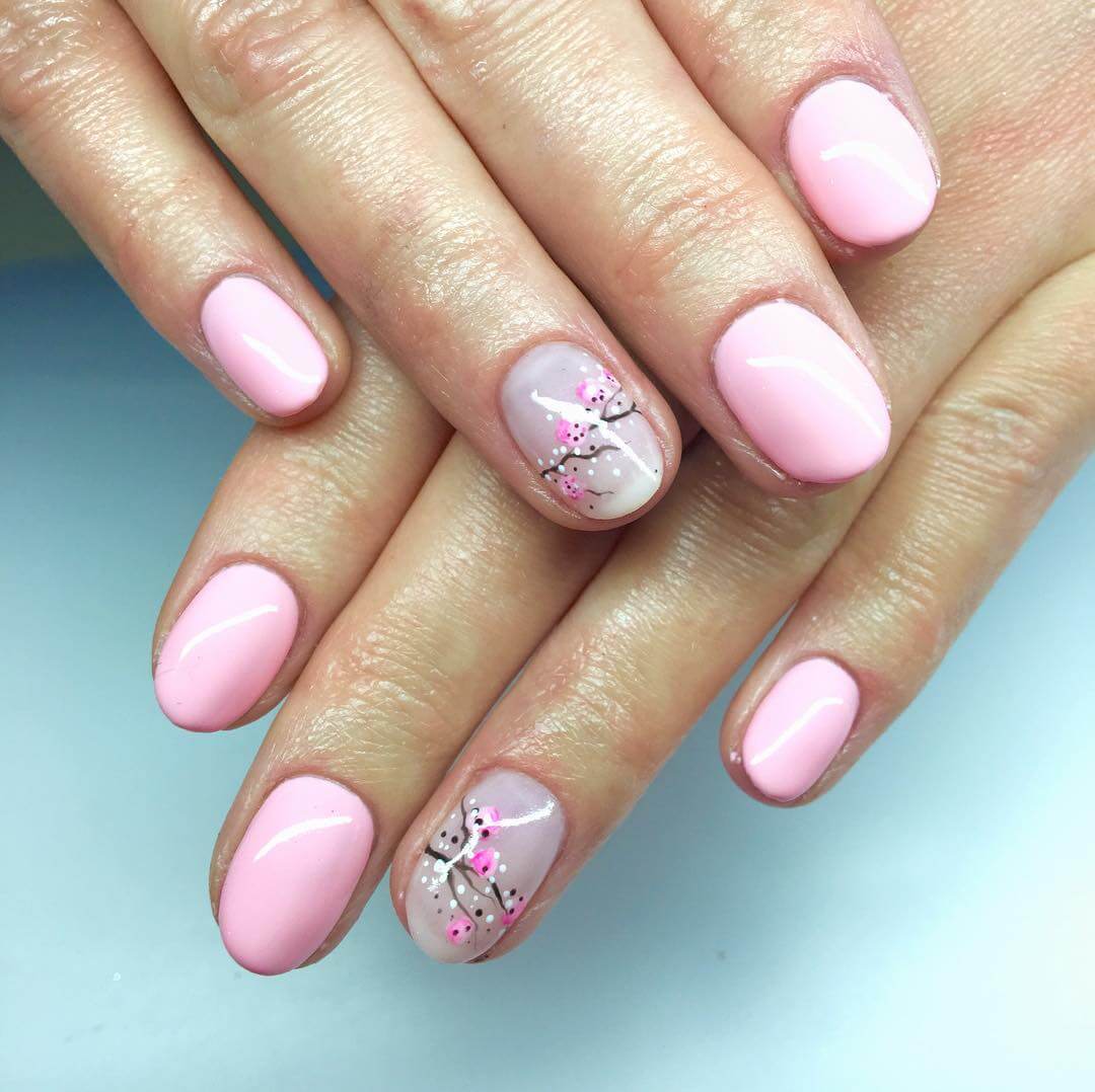 Pink Cherry Blossom Nail Art Beautiful Cherry Blossom Nail Art Designs