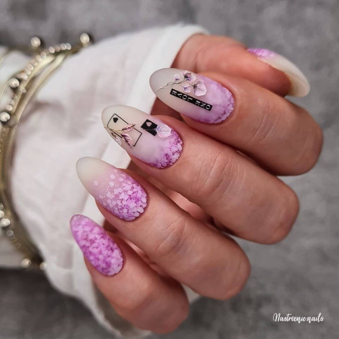 Elegant Lavender Nail Art Design Flower Nail Art Designs 