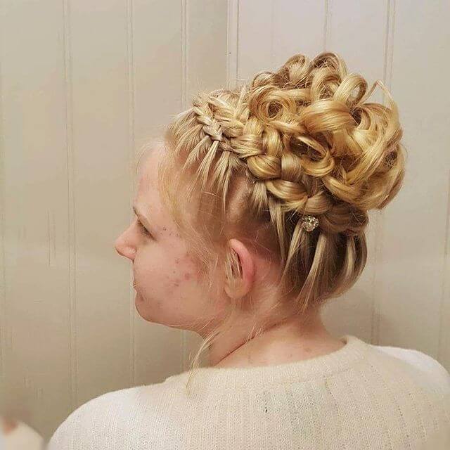 Dreamy Curly Updo with French Braids