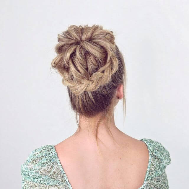 Soft Bun with Braids Hairstyle for Teens