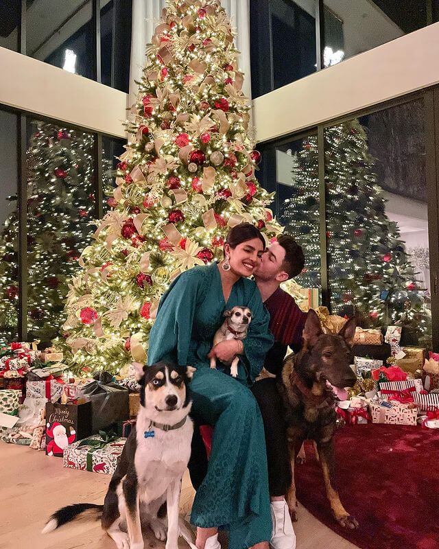 Priyanka Chopra and Nick Jonas How Celebrities Celebrated Christmas - Christmas 2022